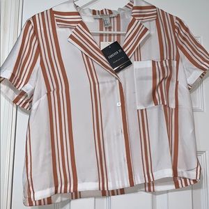 Cropped button down blouse